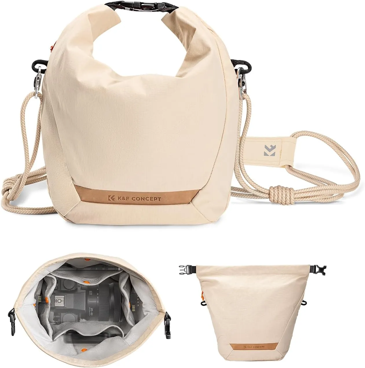 K&F Concept Camera Sling Bag Small Compact Case, Cute Soft Camera Pouch Handbag for Urban Street Photography