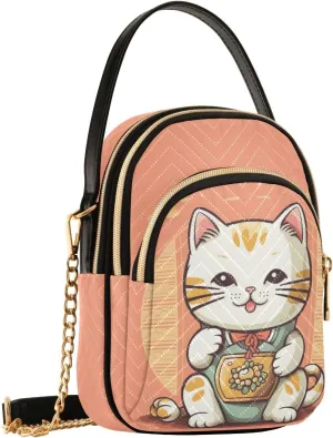 Kawaii Lucky Cat Small Crossbody Bags for Women Cell Phone Shoulder Purse Handbags Wallet 21217211