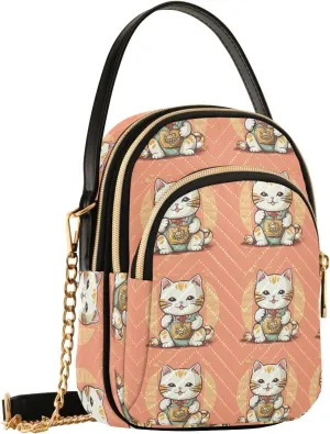 Kawaii Lucky Cat Small Crossbody Bags for Women Cell Phone Shoulder Purse Handbags Wallet 21217462