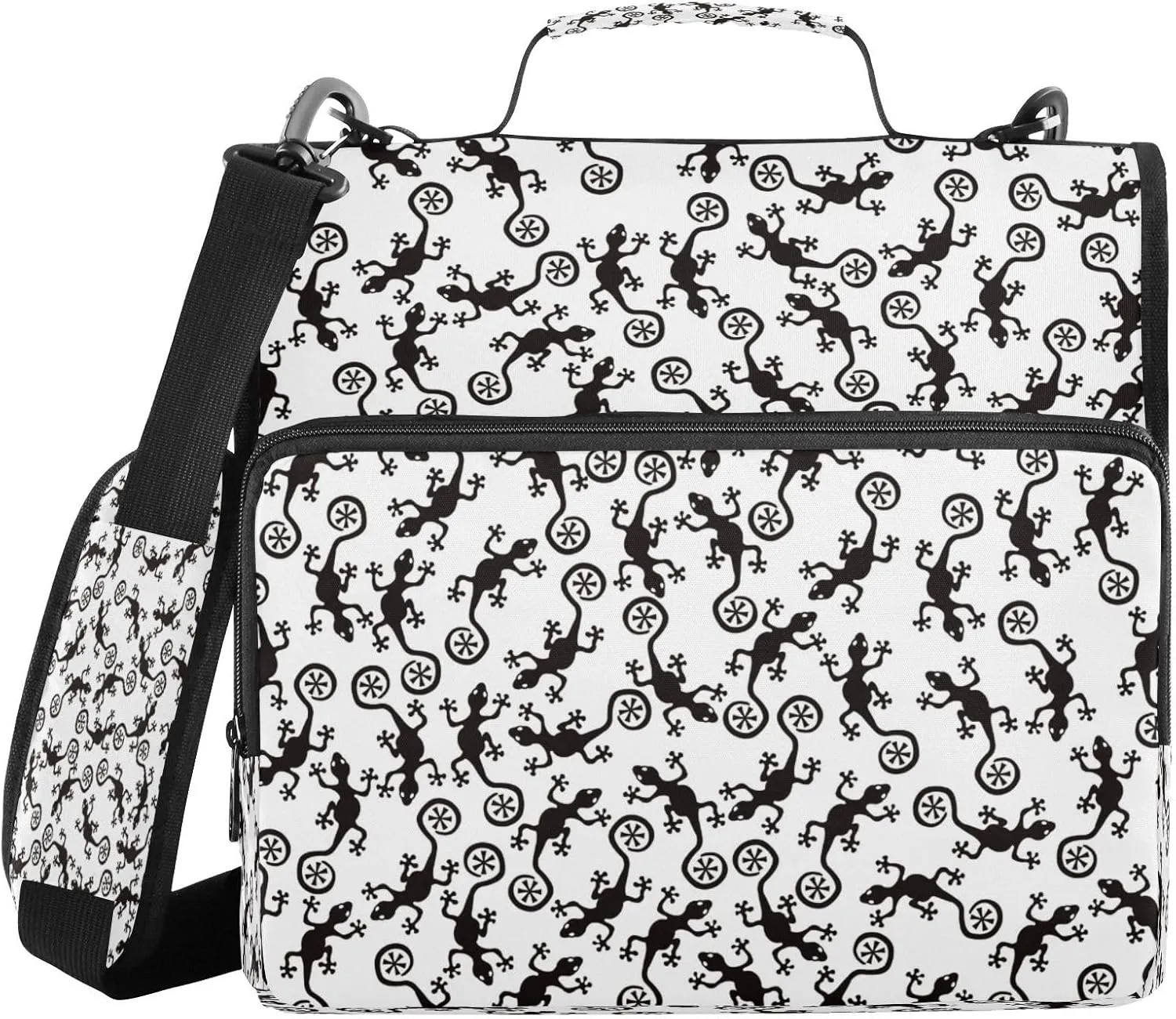 Kcldeci Lizards (3) Zipper Binder，500 Sheet Trapper Keeper Organizer 1.5inch 3 Ring Binder Bag with Shoulder Strap Expanding File Folder for School and Office