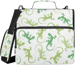 Kcldeci Mexican Lizards 3 Ring 1.5 Inch Zipper Binder,500 Sheet Trapper Keeper Organizer Binder Bag with Shoulder Strap Expanding Files for School and Office