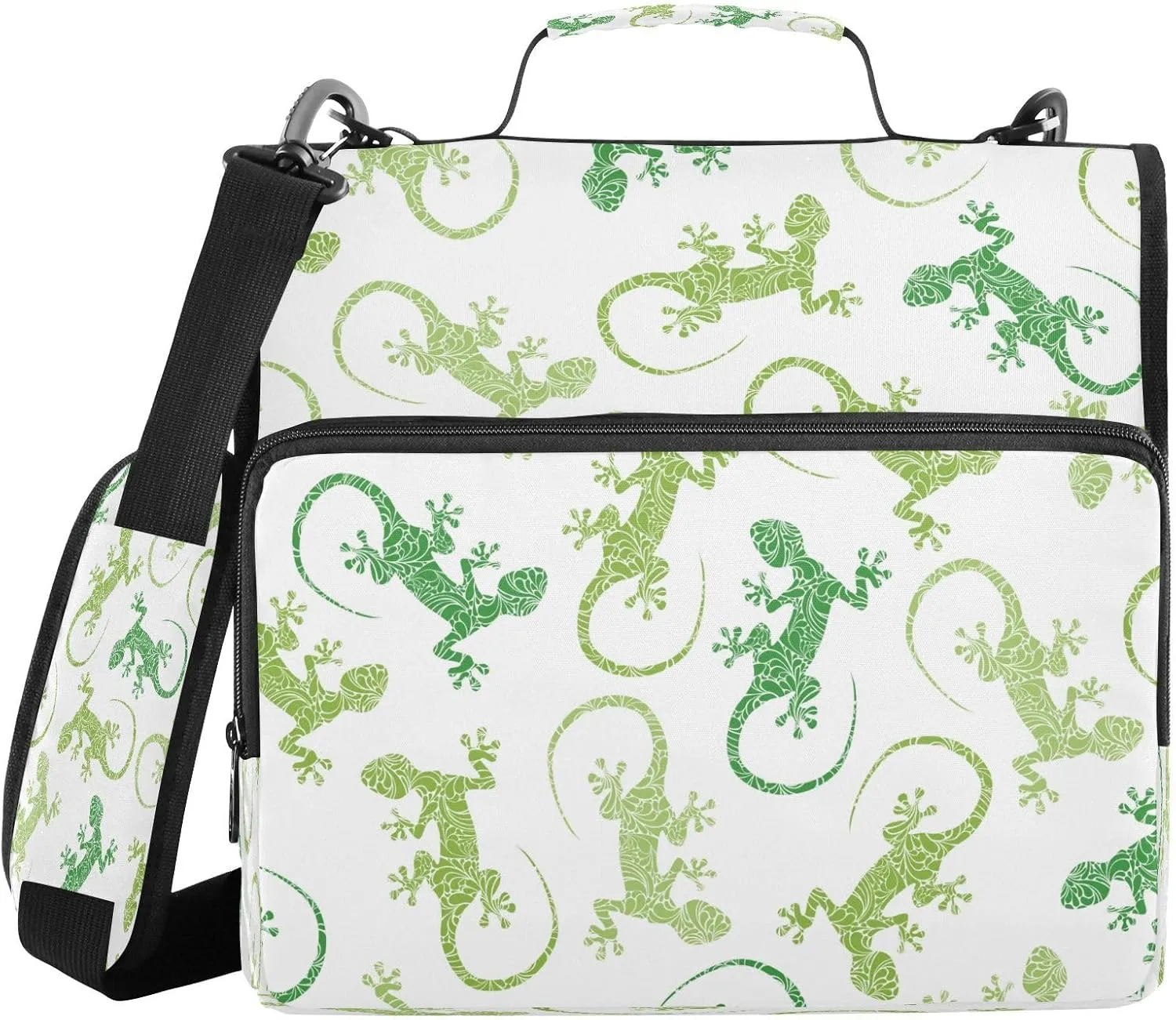 Kcldeci Mexican Lizards 3 Ring 1.5 Inch Zipper Binder,500 Sheet Trapper Keeper Organizer Binder Bag with Shoulder Strap Expanding Files for School and Office