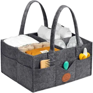 KeaBabies Diaper Caddy Organizer - Baby Organizer for Nursery, Car Storage Organizer, Baby Gift Basket, Changing Table Organizer,Portable Diaper Organizer Caddy for Girls, Boys(Mystic Gray)
