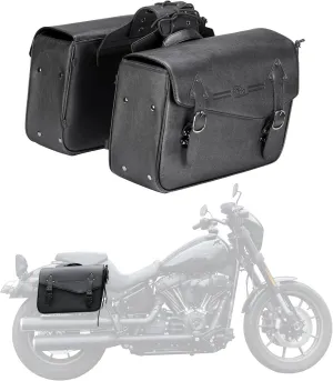 KEMIMOTO Motorcycle Saddlebags Large Capacity 36L Saddle Bags PU Leather Luggage Bag for Sportster Softail Dyna Rebel V-star Shadow Road King Universal Pair