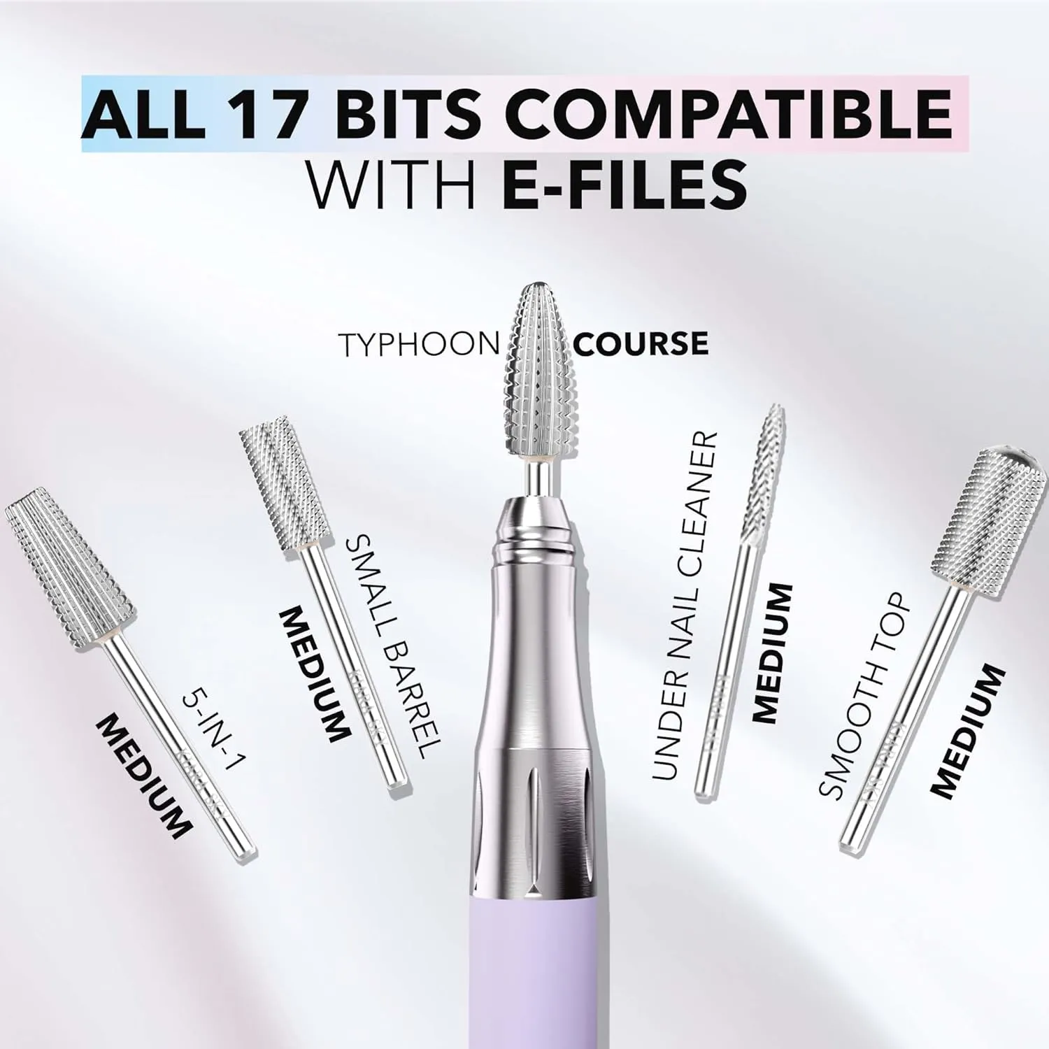Kiara Sky Large Smooth Top Course Universal Nail Drill Bit for E-file | with Safety Edge for Cuticle and Nails Care | Non-Coated