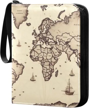 Kigai Classic World Map Card Binder - 400 Pockets Card Holder with 50 Sleeves, Trading Card Album Folder for Boys Girls