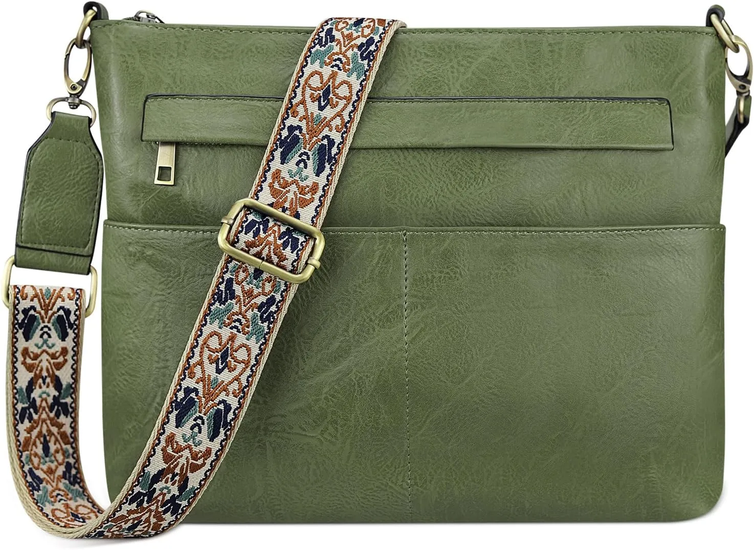 KITATU Vegan Leather Crossbody Purse Bags for Women Designer Zipper Shoulder Handbag with 2 Adjustable Shoulder Straps