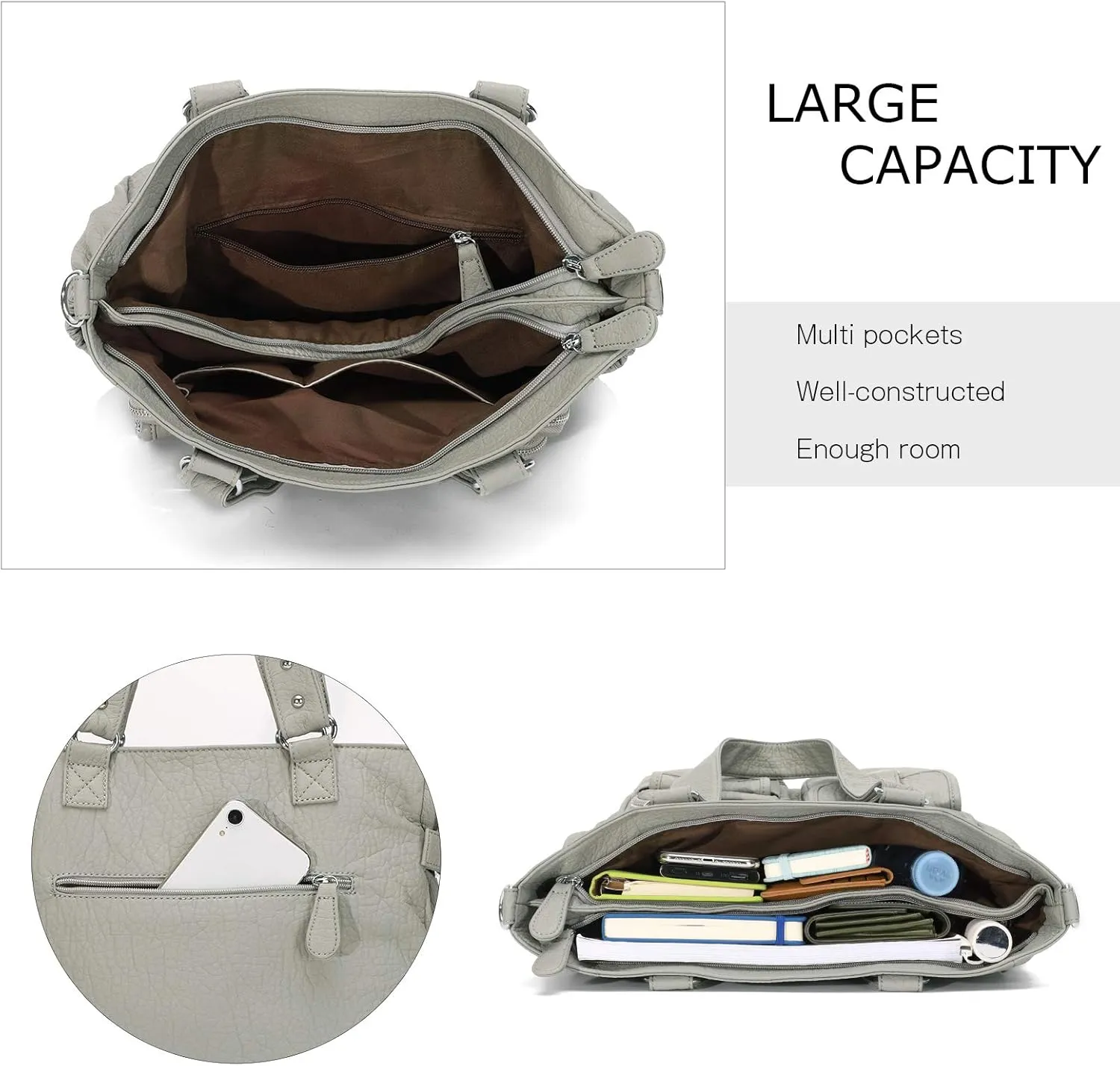 KL928 Large Purses for Women Shoulder Bag Tote Handbags Stylish Vegan Leather Hobo Bags Ladies