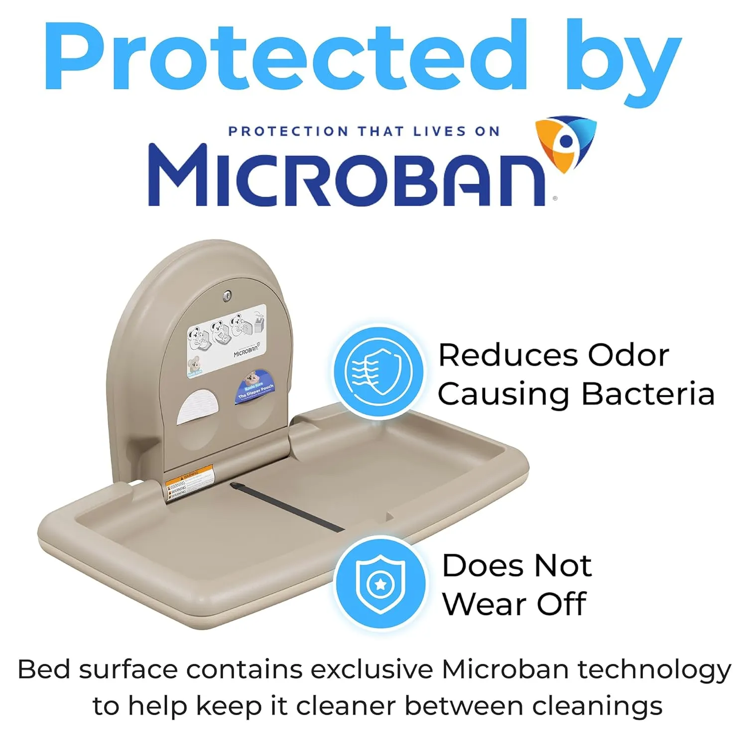 Koala Kare Surface-Mounted Horizontal Baby Changing Station, Model KB300-00 (Beige)