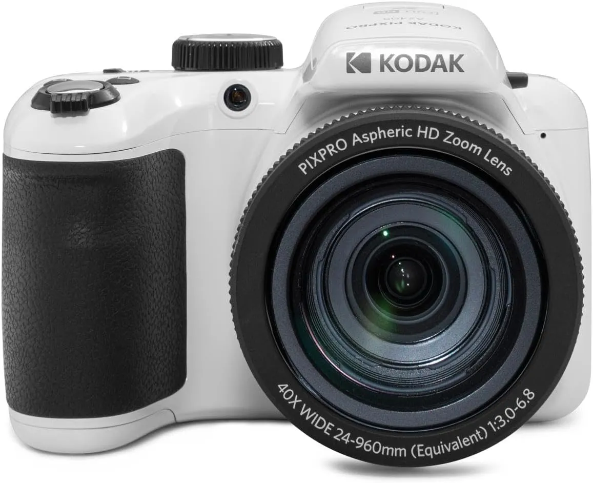 Kodak PIXPRO AZ405 Astro Zoom 20MP Full HD Digital Camera, White, Bundle with 32GB Memory Card and Camera Bag