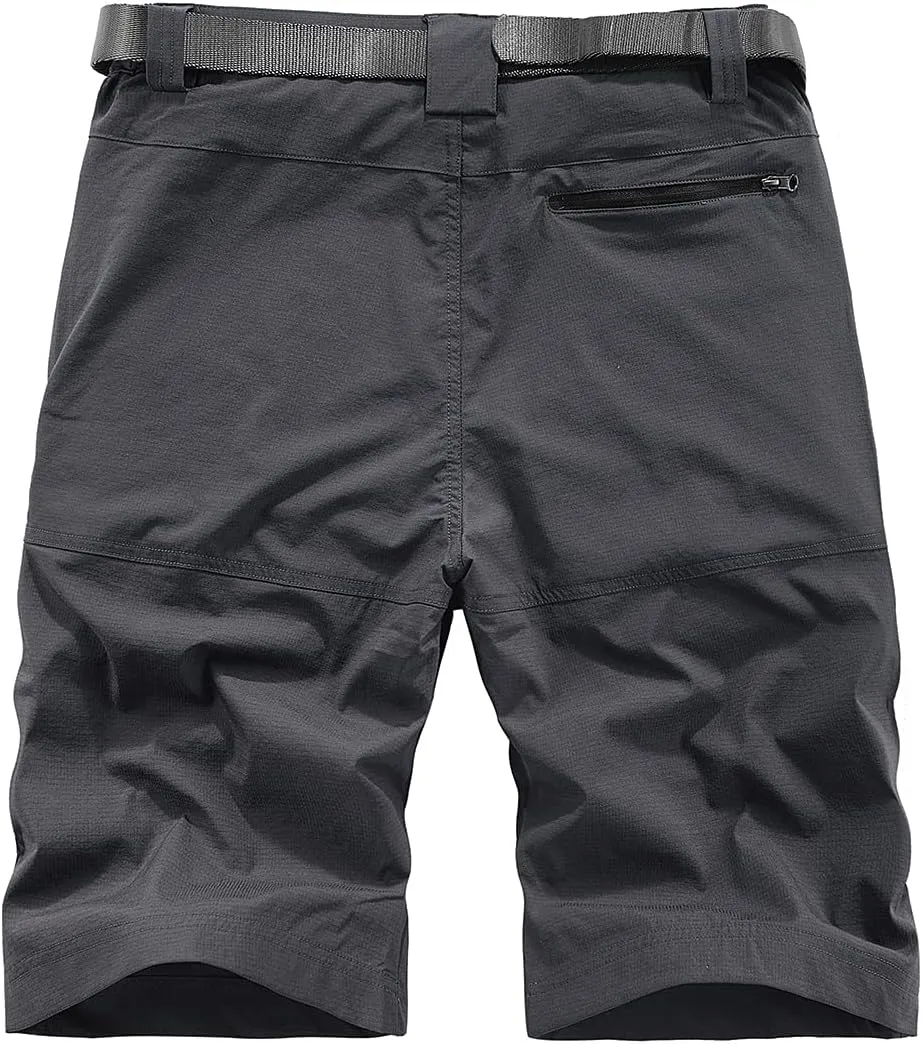 Kolongvangie Men's Outdoor Comfy Lightweight Quick Dry Stretchy Cargo Shorts with Multi Pockets (No Belt)