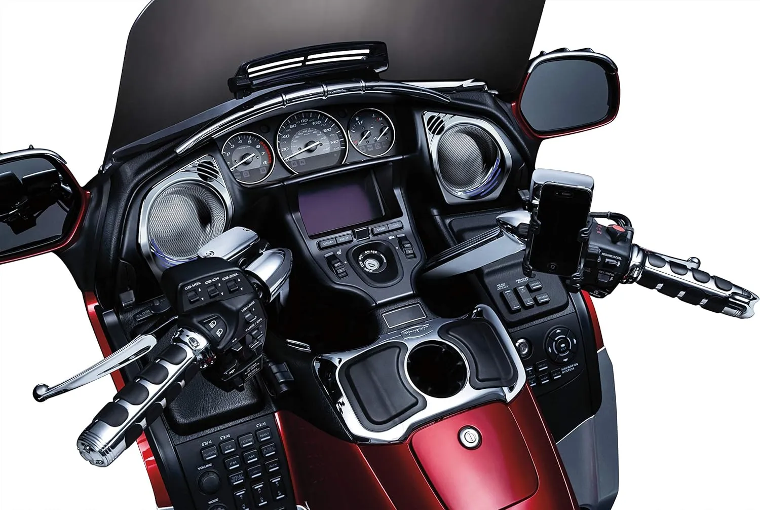 Kuryakyn 1698 Motorcycle Accessory: Clutch/Brake Perch Mount Tech-Connect Cradle GPS Device/Phone Holder Mounting Kit, Standard, Black