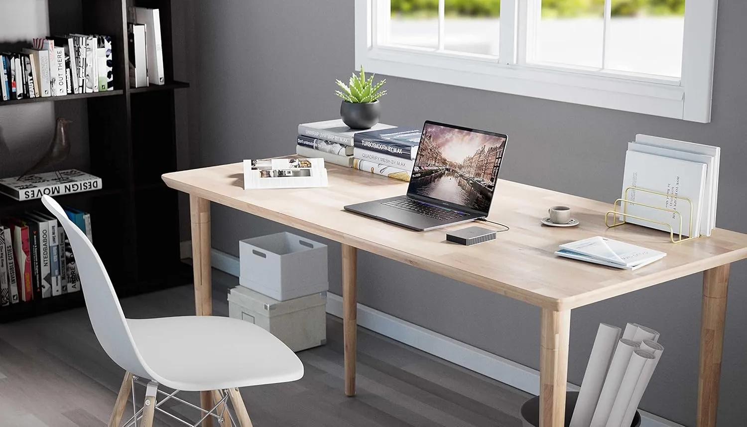 LaCie Mobile Drive 4TB External Hard Drive Portable HDD - Moon Silver, USB-C 3.2, for PC and Mac, Post-Consumer Recycled, with Adobe All Apps Plan and Rescue Services (STLP4000400)