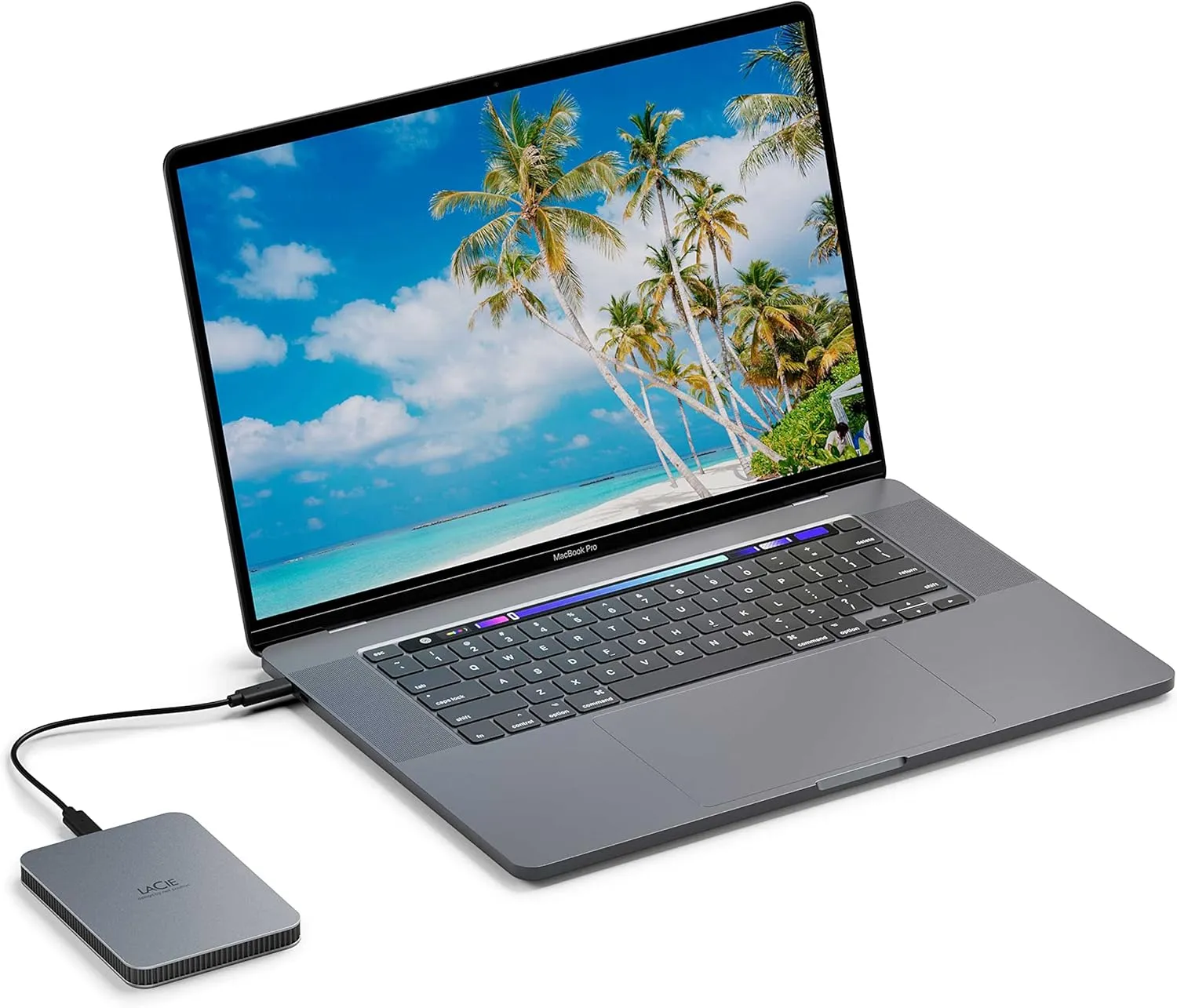 LaCie Mobile Drive 4TB External Hard Drive Portable HDD - Moon Silver, USB-C 3.2, for PC and Mac, Post-Consumer Recycled, with Adobe All Apps Plan and Rescue Services (STLP4000400)