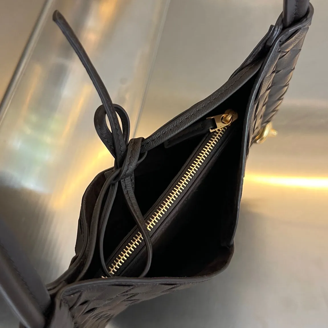 LAMBSKIN CHOCOLATE SOLSTICE Veneta Curated collection MINI Bottega Only today 30
