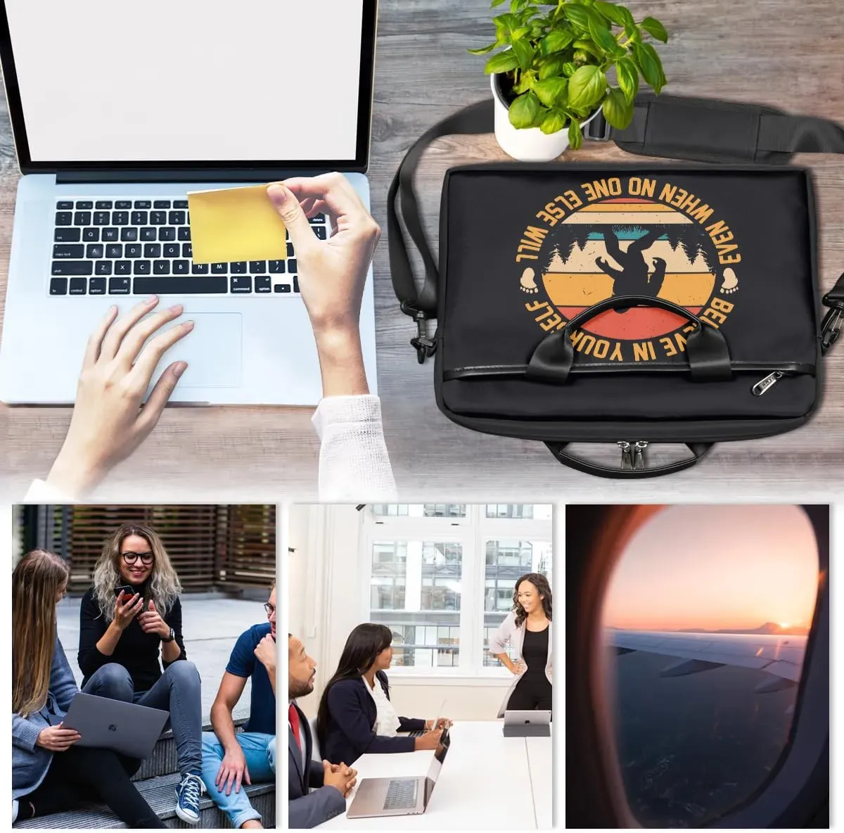 Laptop Bag for Women Men, 15.6 inch Messenger Shoulder Bags, Water Resistant Computer Bag Sleeve