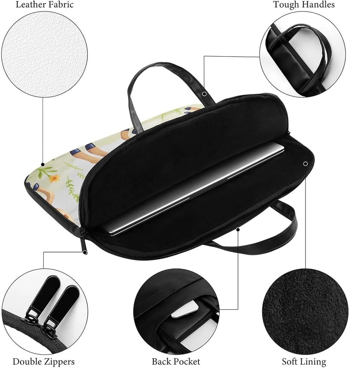 Laptop Shoulder Bag 16.5 Inch Laptop Bag Lovely Alpaca Computer Bag Messenger Bag for Men Women
