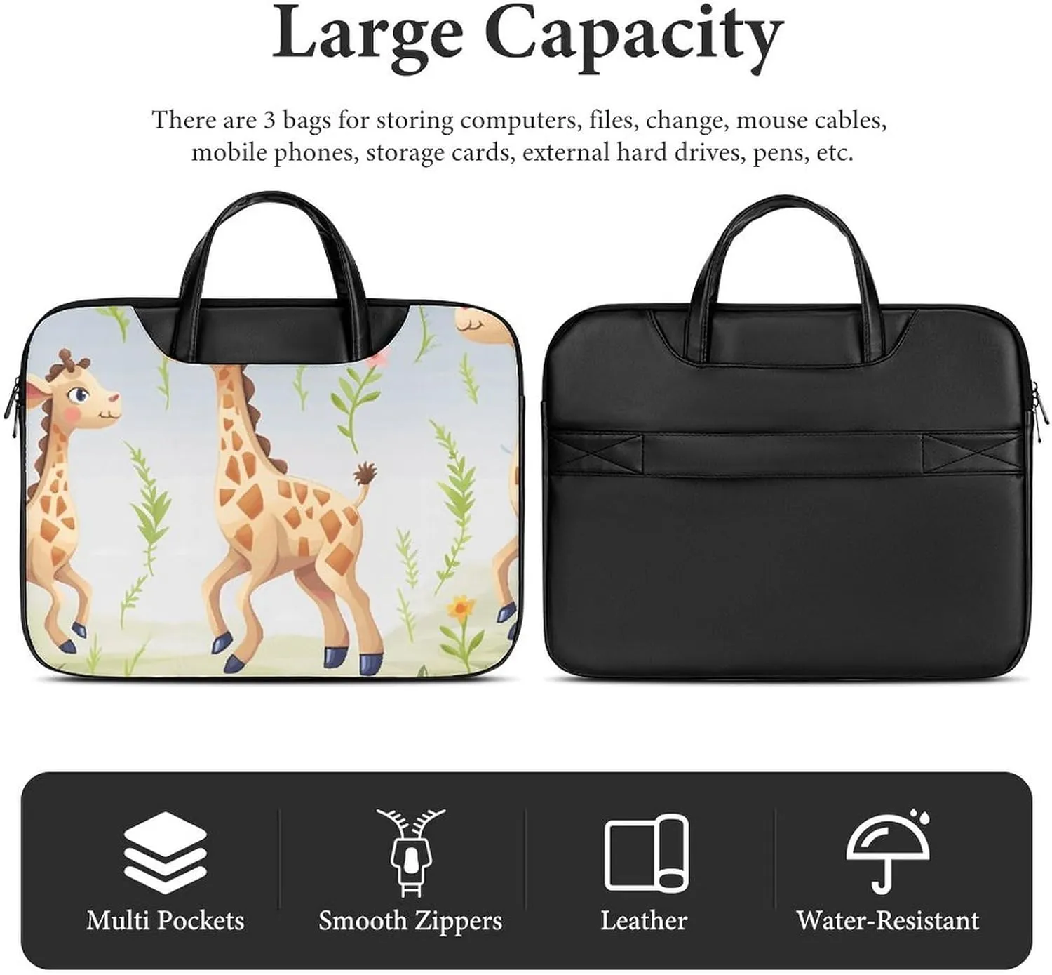 Laptop Shoulder Bag 16.5 Inch Laptop Bag Lovely Alpaca Computer Bag Messenger Bag for Men Women