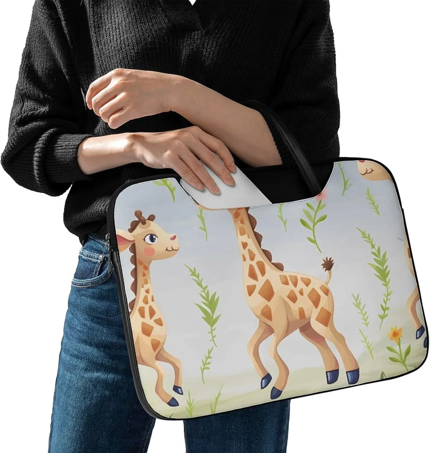 Laptop Shoulder Bag 16.5 Inch Laptop Bag Lovely Alpaca Computer Bag Messenger Bag for Men Women