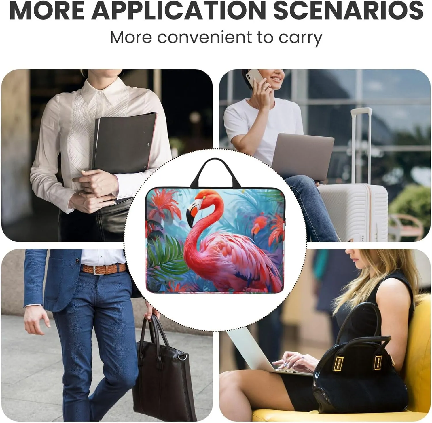 Laptop Shoulder Bag Messenger Bag Seaside Town Laptop Bag Computer Bag for Men Women