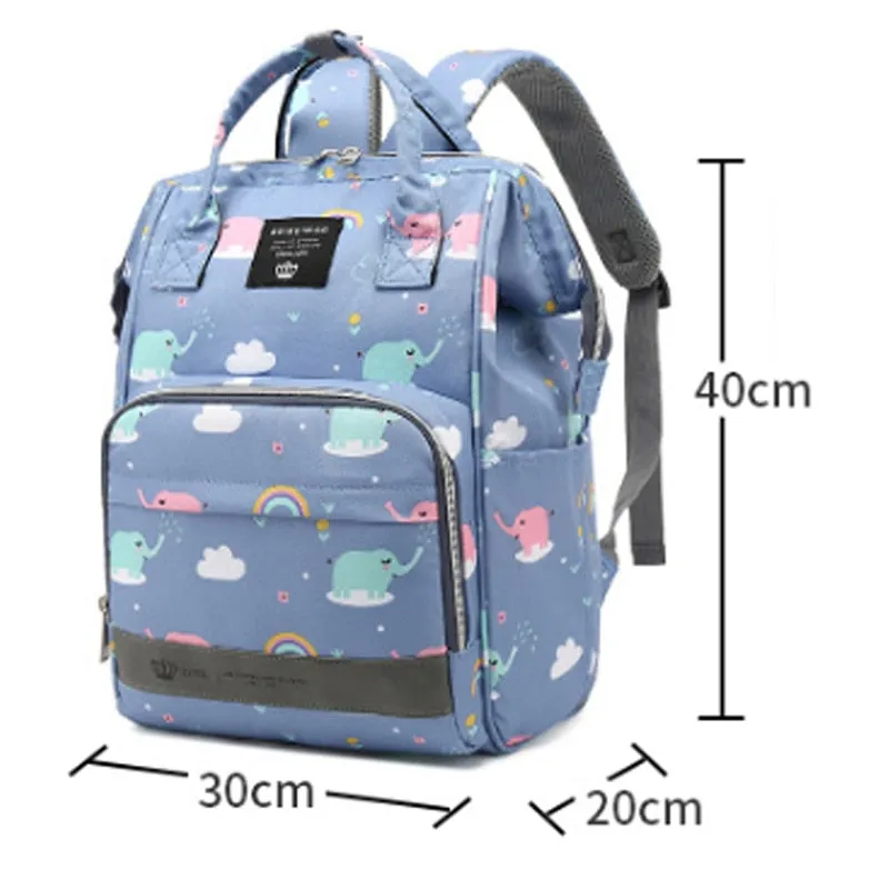 Large Capacity Diaper Bag Backpack - Salmon and Grey
