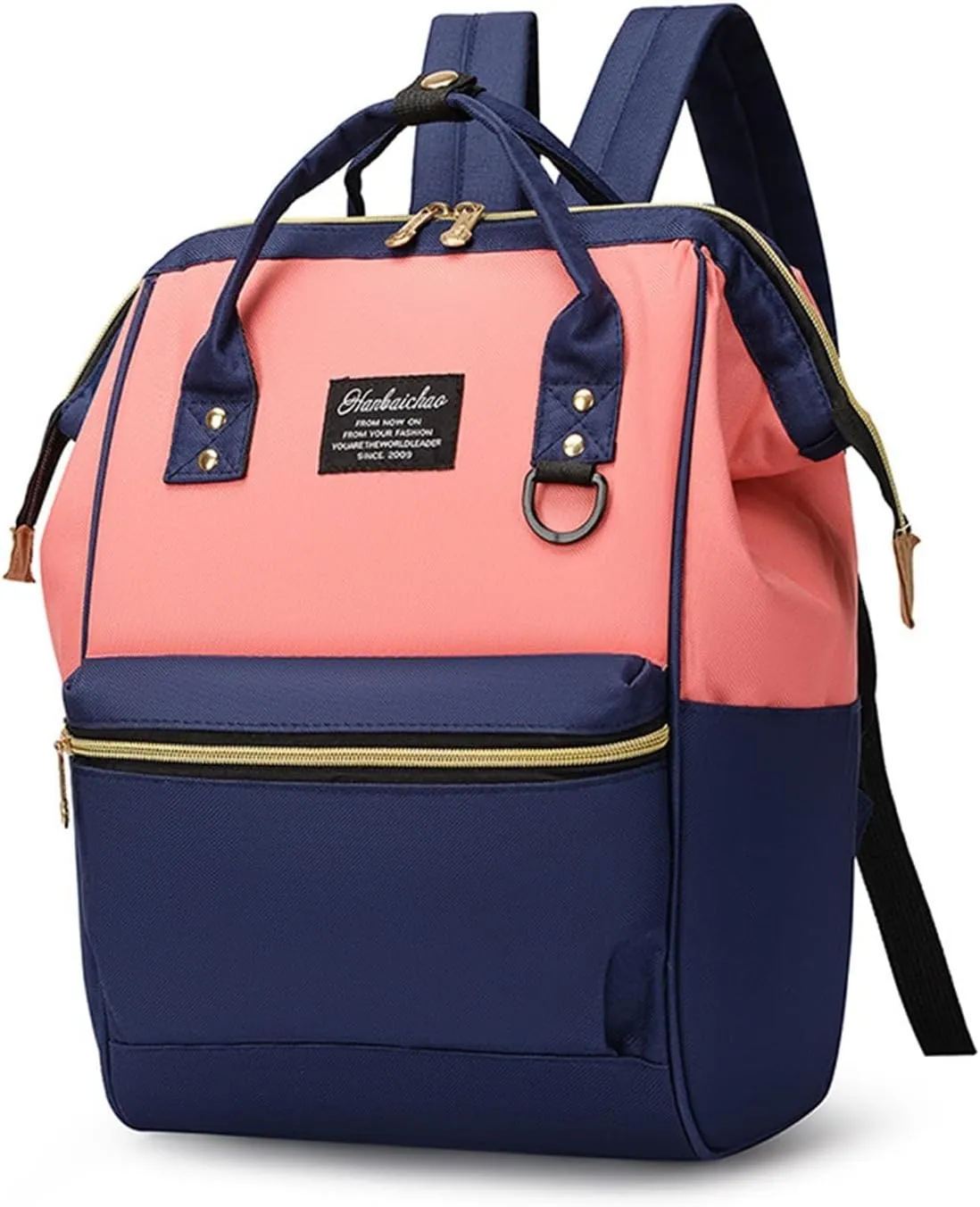 Large Capacity Outdoor Backpack With Contrasting Colors For Mother, Baby, And Mommy Bags(Pink)