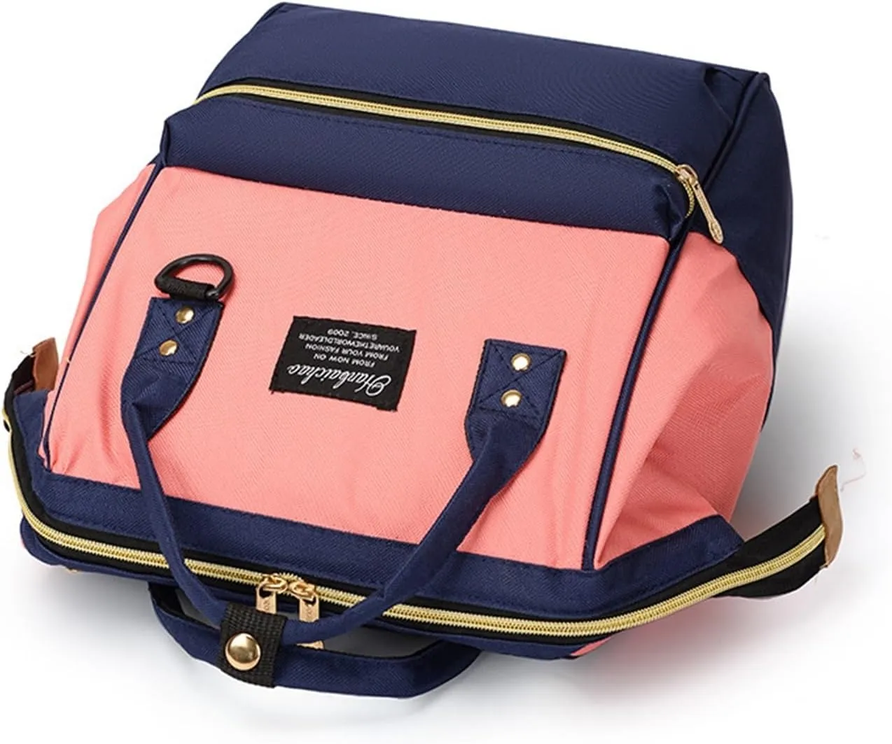 Large Capacity Outdoor Backpack With Contrasting Colors For Mother, Baby, And Mommy Bags(Pink)