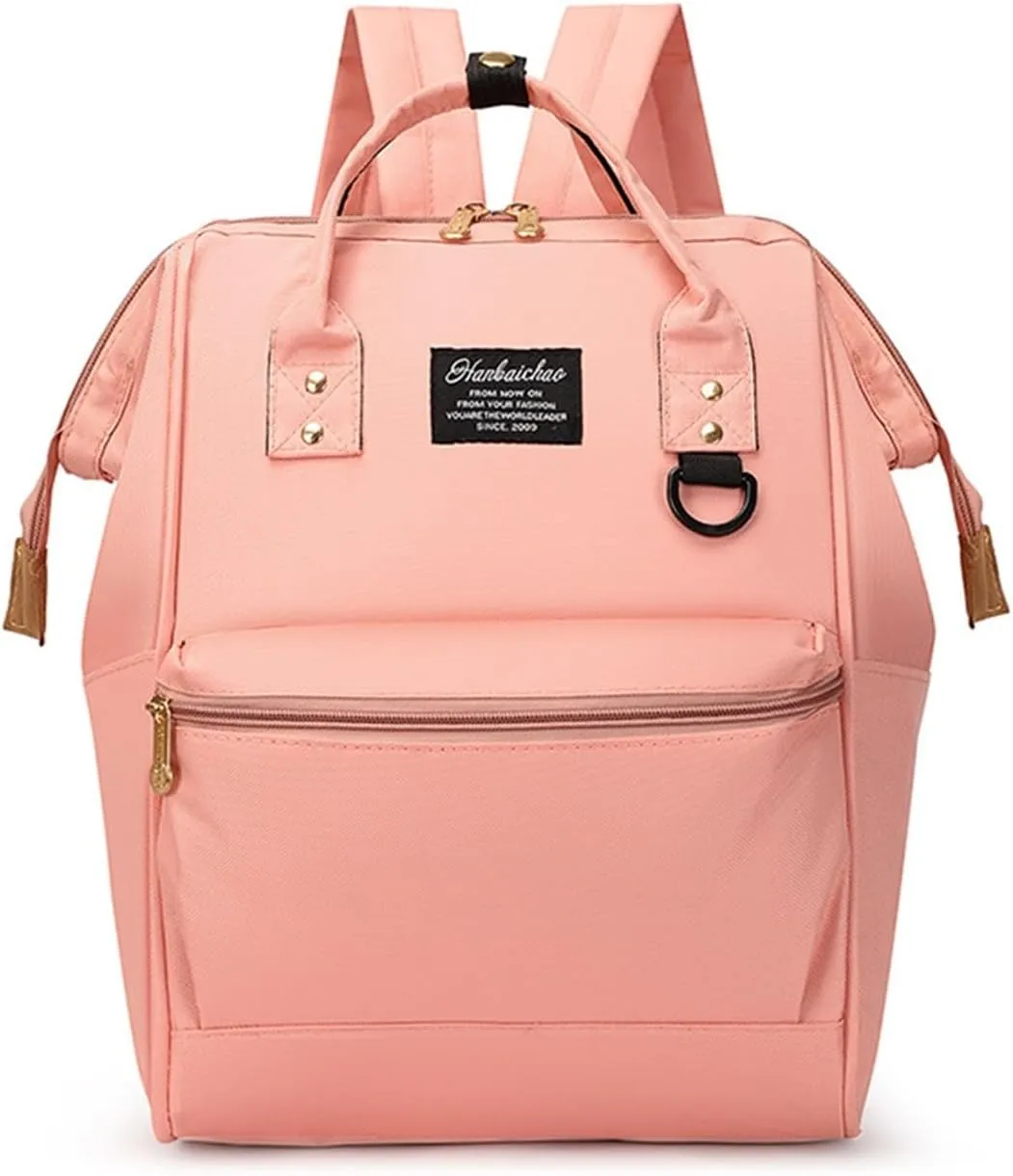 Large Capacity Outdoor Backpack With Contrasting Colors For Mother, Baby, And Mommy Bags(Pink)