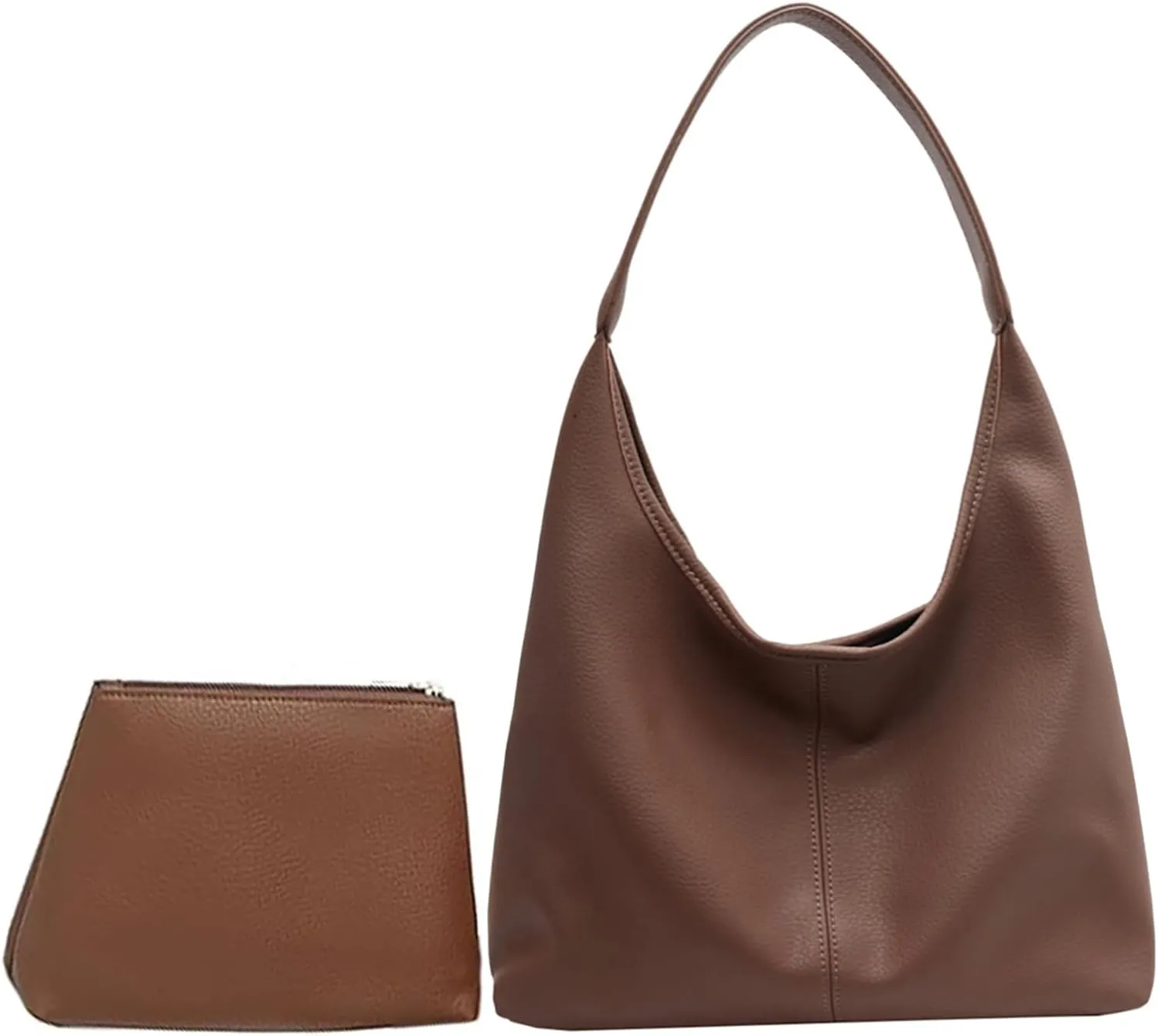 Large Slouchy Hobo Bags for Women, Vintage Soft Leather Shoulder Purse, 2024 Fall Ladies Tote Handbags with Wallet Set