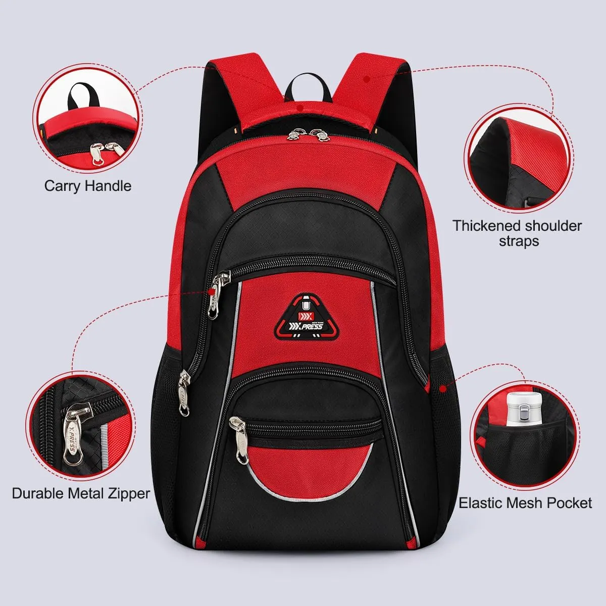 Large Travel Backpack,Carrt on Bussiness Backpack Waterproof Expandable Airplane Approved Weekender Bag for Man Women Red