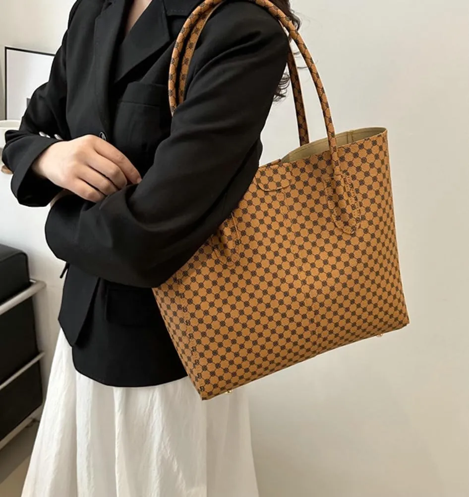 Large Vegan Leather Tote Bags Women Weekender Shoulder Bag Shopper Handbag Travel Purse