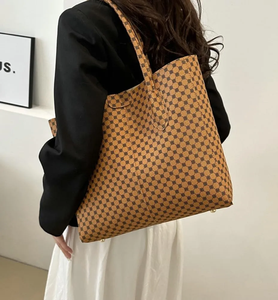 Large Vegan Leather Tote Bags Women Weekender Shoulder Bag Shopper Handbag Travel Purse