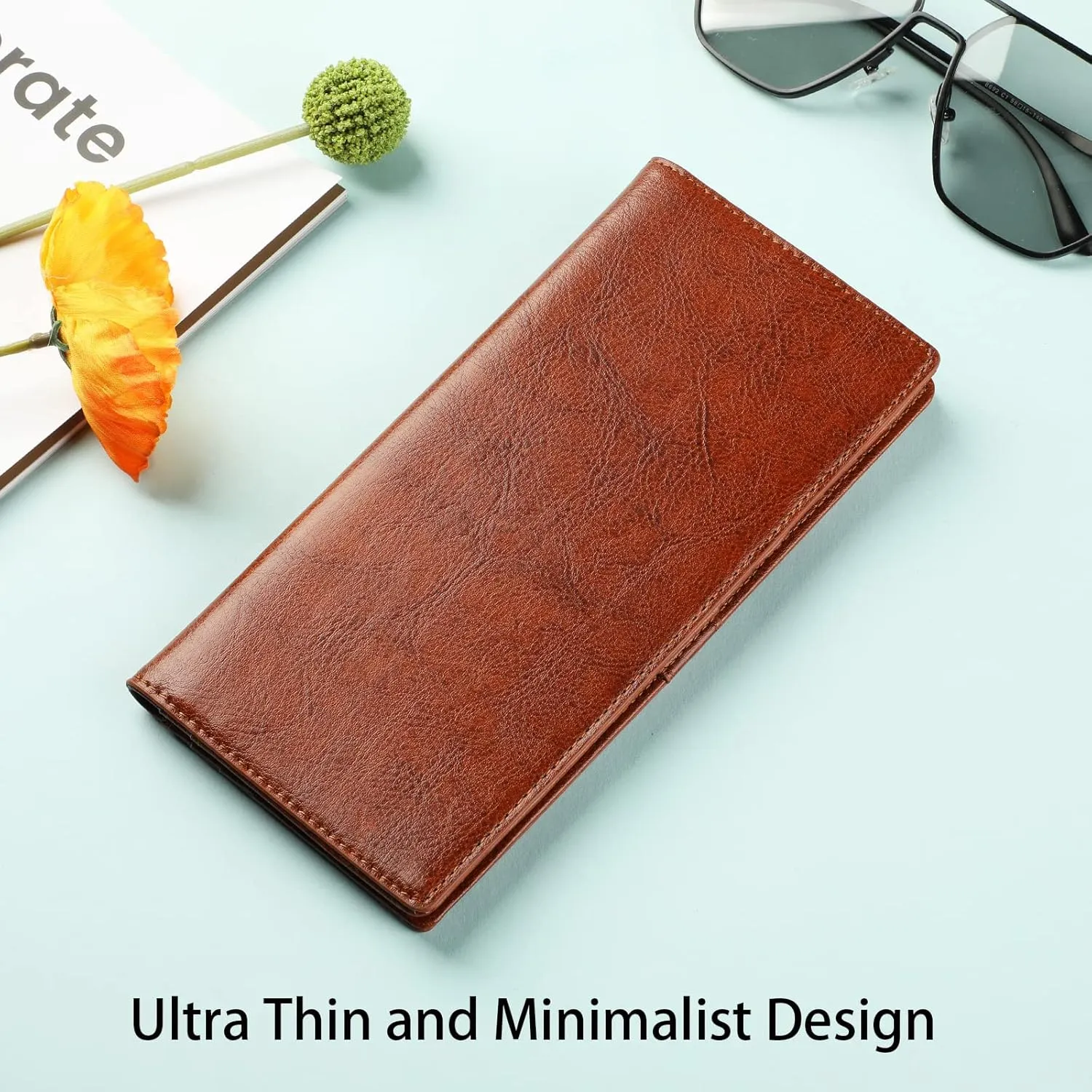 Lavemi Ultra Slim Thin Leather Women Wallet RFID Blocking Credit Card Holder Bifold Long Ladies Billfold
