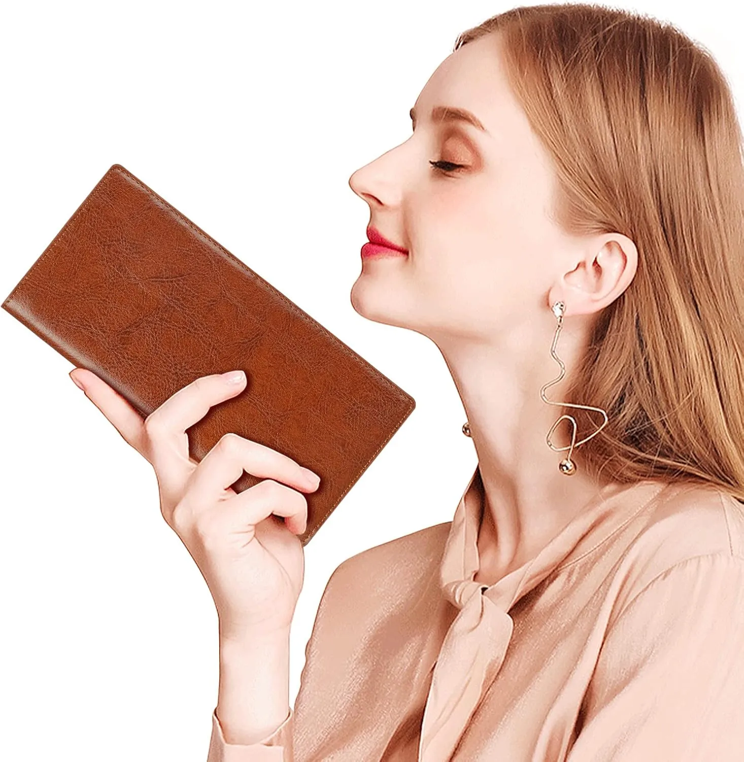 Lavemi Ultra Slim Thin Leather Women Wallet RFID Blocking Credit Card Holder Bifold Long Ladies Billfold