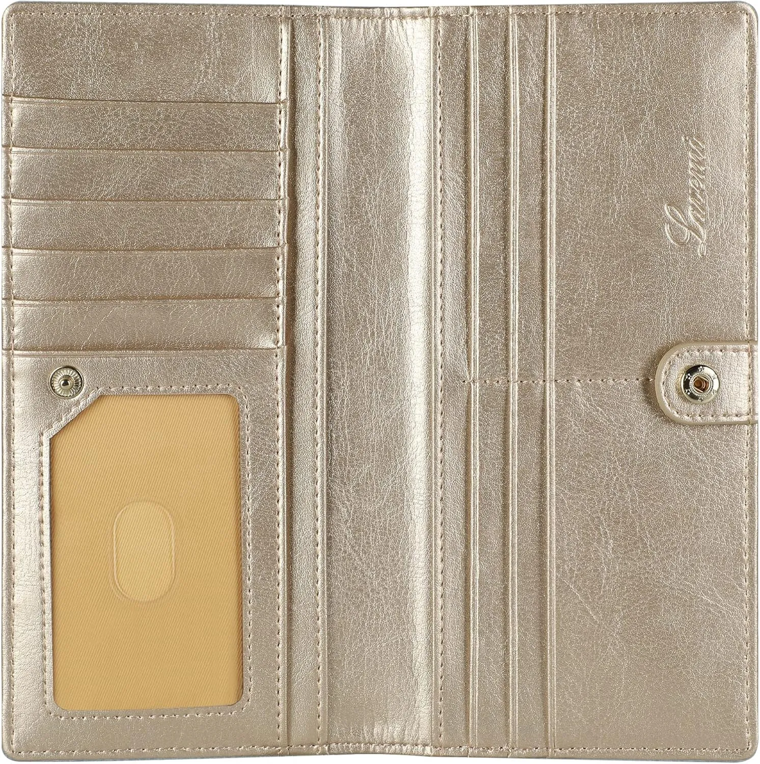 Lavemi Ultra Slim Thin Leather Women Wallet RFID Blocking Credit Card Holder Bifold Long Ladies Billfold