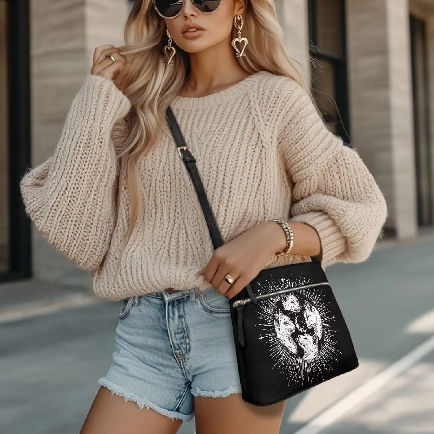 Leather Purses for Women, Leather Hobo Bags for Women Vintage Travel Sling Purse Multi Pockets Shoulder Bag