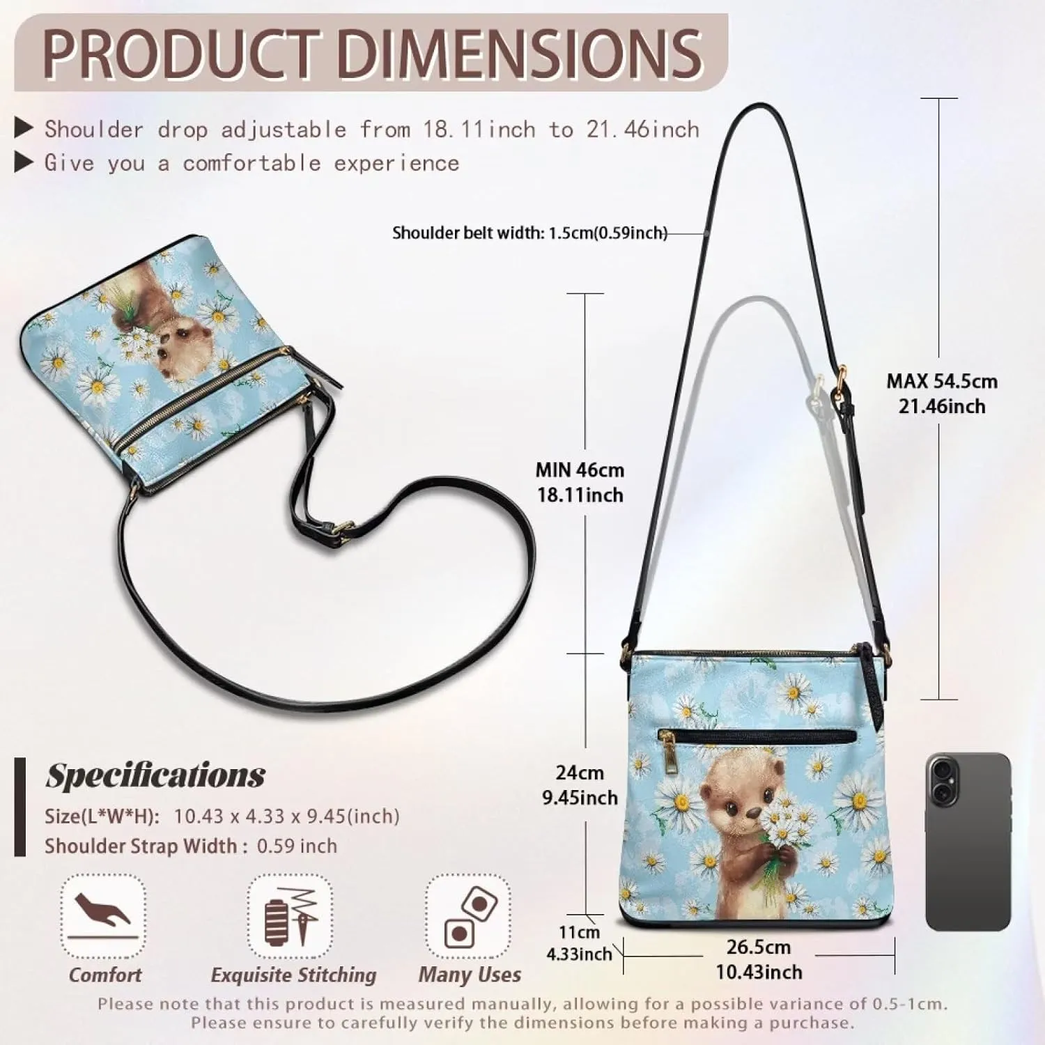 Leather Shoulder Bag for Women Large Crossbody Handbag Sling Hobo Bag with Adjustable Strap for Business Dating