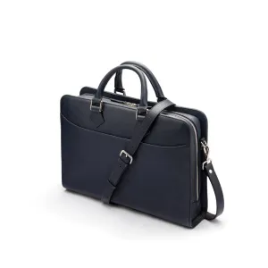 Leather Trinity 13" Laptop Briefcase - Navy