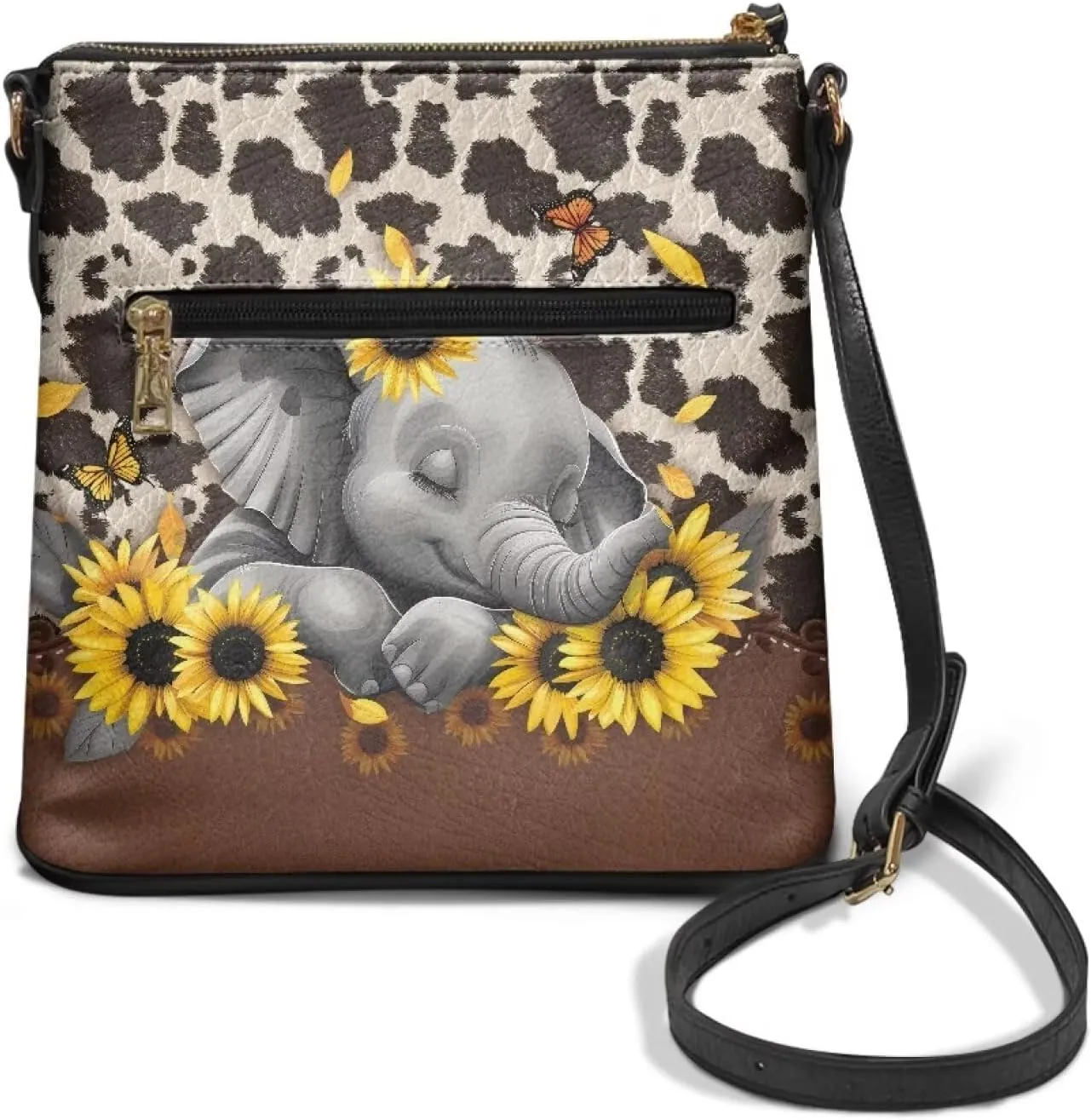 Leather Women Crossbody Hobo Bag Satchel Purse Handbag with Adjustable Shoulder Strap and Zipper Pockets