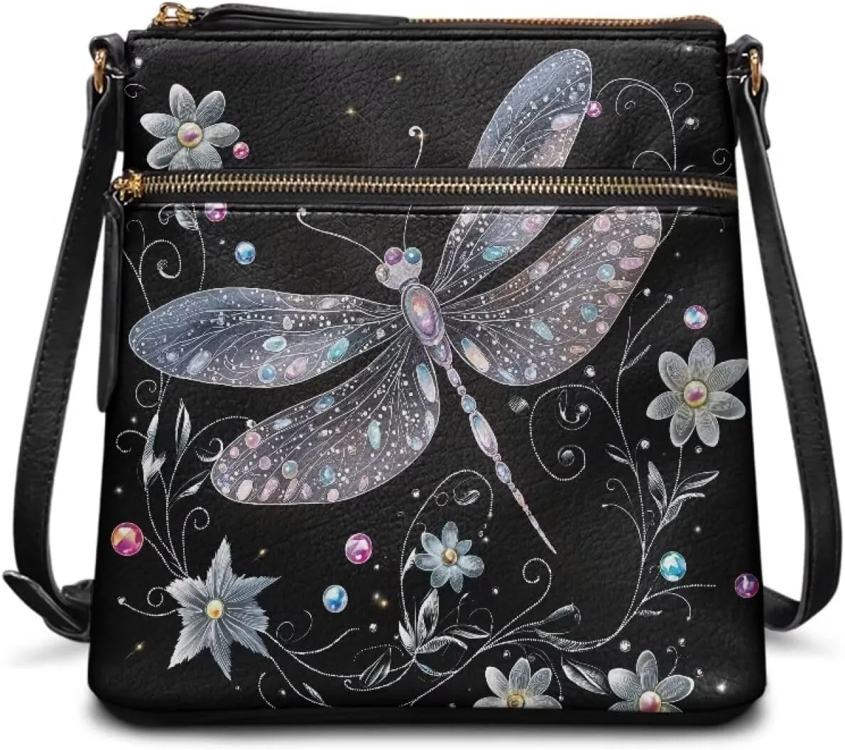 Leather Women Crossbody Hobo Bag Satchel Purse Handbag with Adjustable Shoulder Strap and Zipper Pockets