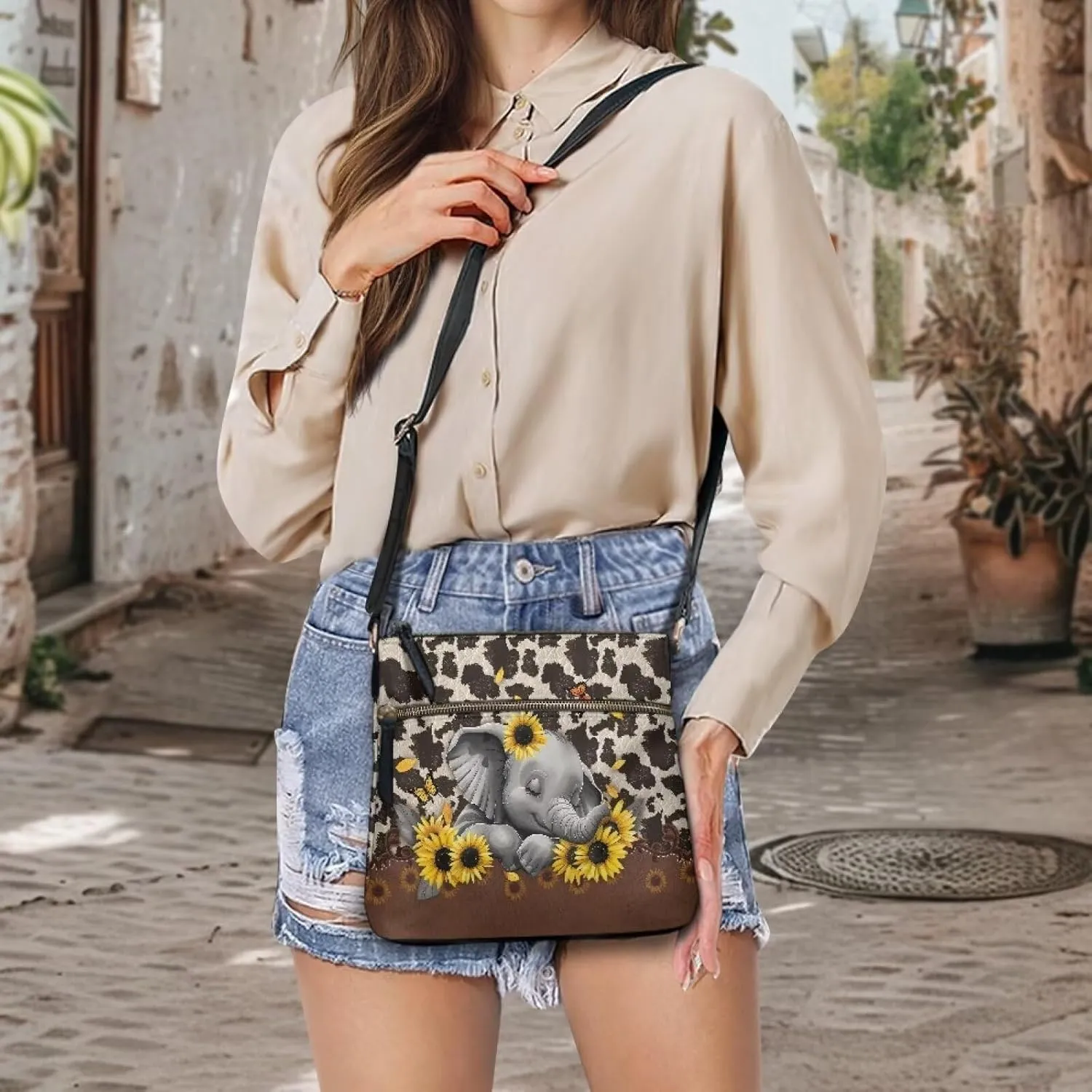 Leather Women Crossbody Hobo Bag Satchel Purse Handbag with Adjustable Shoulder Strap and Zipper Pockets