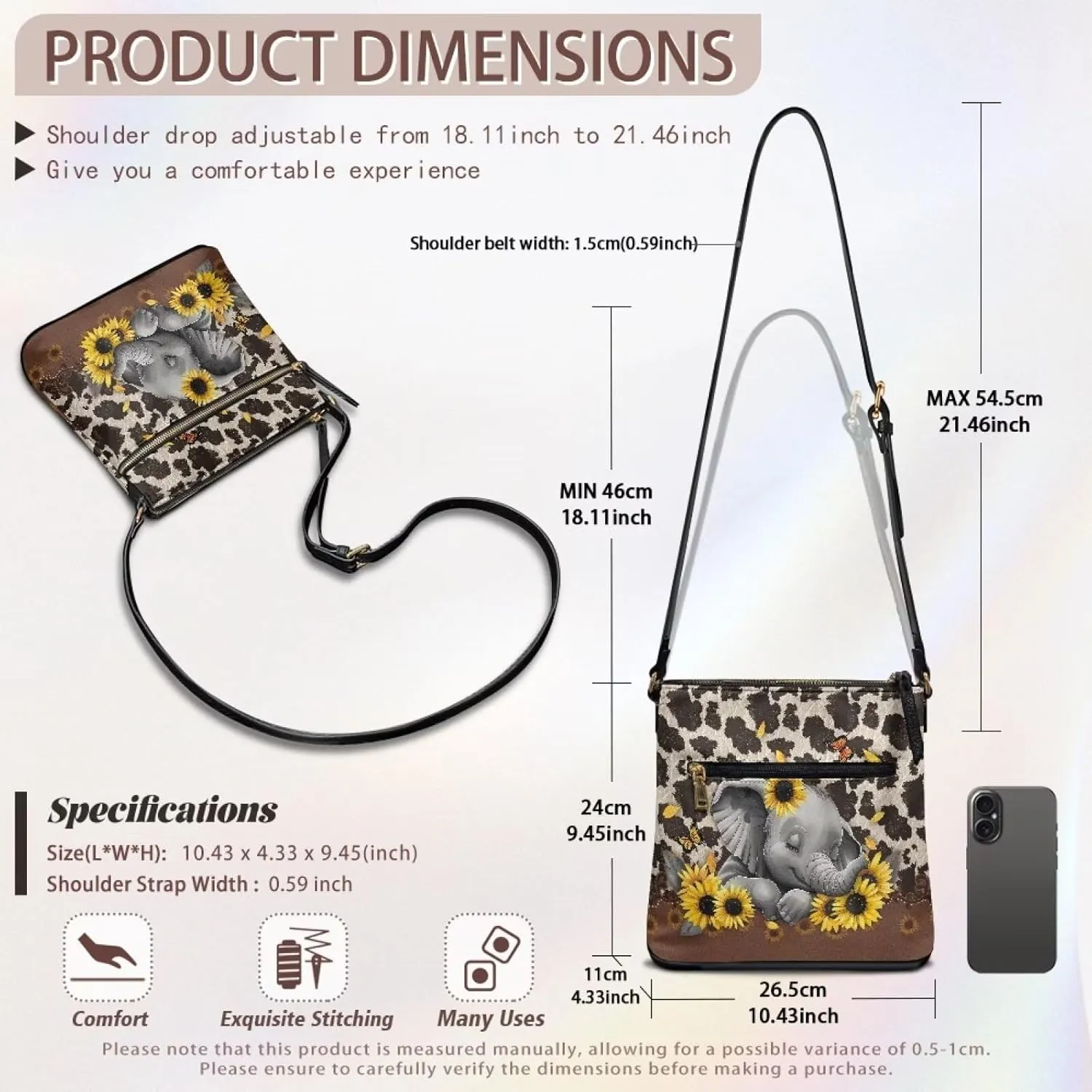 Leather Women Crossbody Hobo Bag Satchel Purse Handbag with Adjustable Shoulder Strap and Zipper Pockets