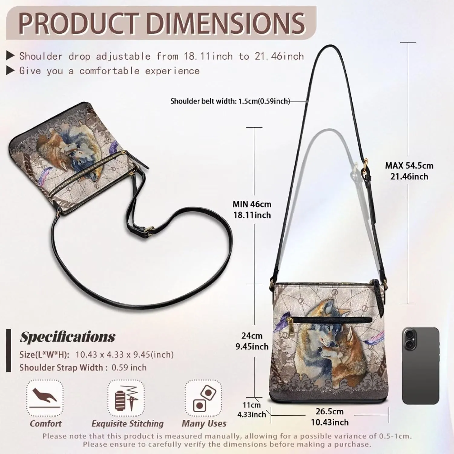 Leather Women Crossbody Hobo Bag Satchel Purse Handbag with Adjustable Shoulder Strap and Zipper Pockets