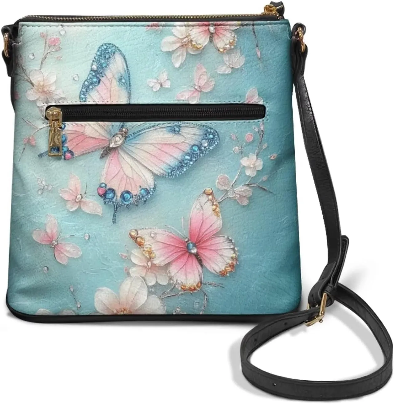 Leather Women Crossbody Hobo Bag Satchel Purse Handbag with Adjustable Shoulder Strap and Zipper Pockets