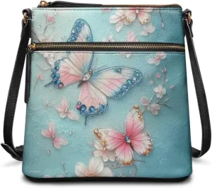 Leather Women Crossbody Hobo Bag Satchel Purse Handbag with Adjustable Shoulder Strap and Zipper Pockets