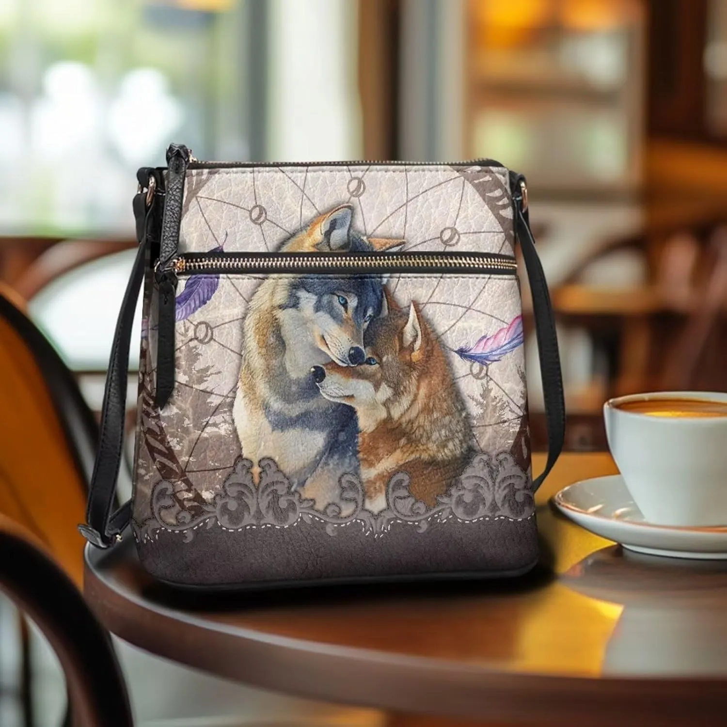 Leather Women Crossbody Hobo Bag Satchel Purse Handbag with Adjustable Shoulder Strap and Zipper Pockets