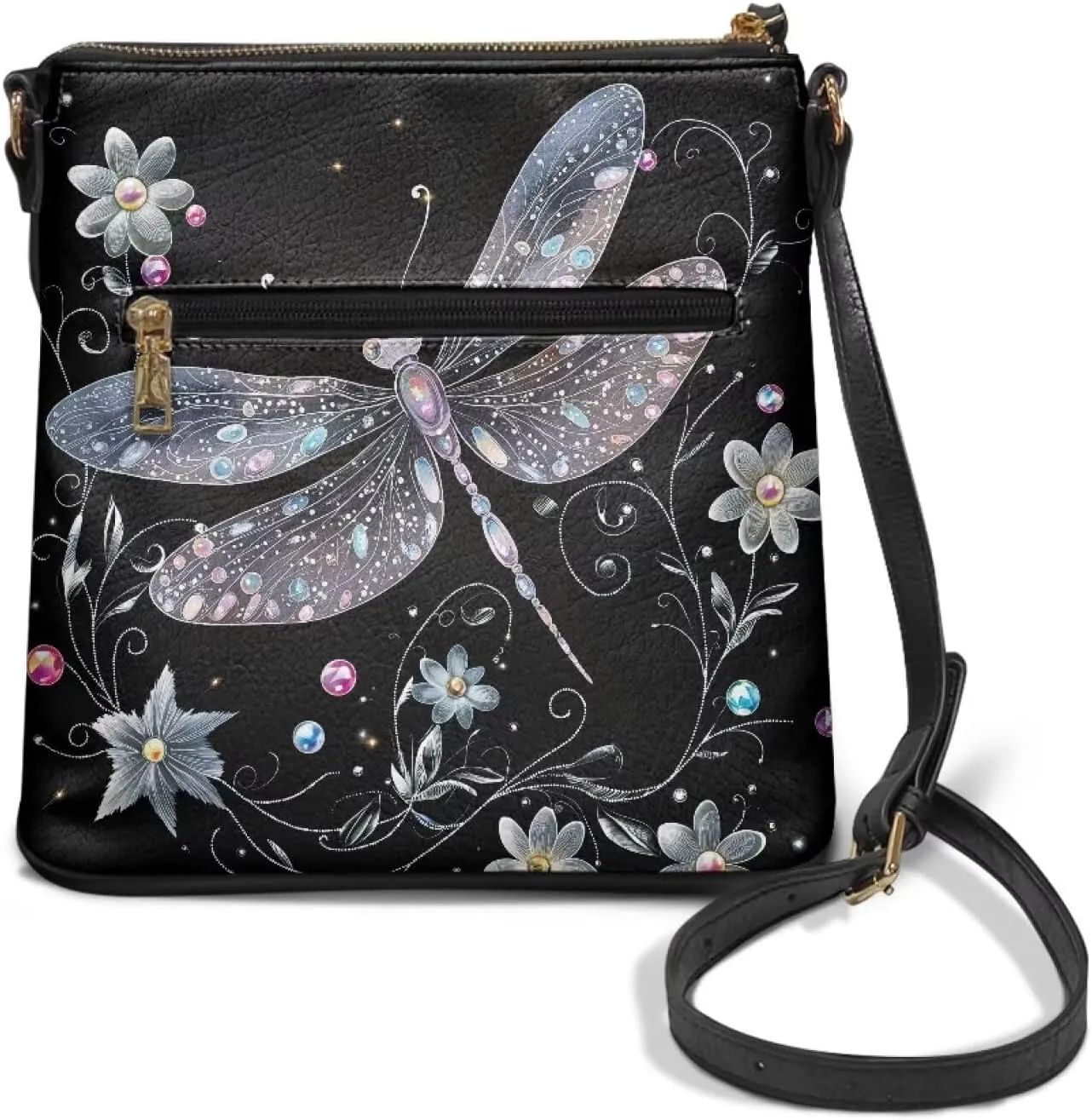 Leather Women Crossbody Hobo Bag Satchel Purse Handbag with Adjustable Shoulder Strap and Zipper Pockets