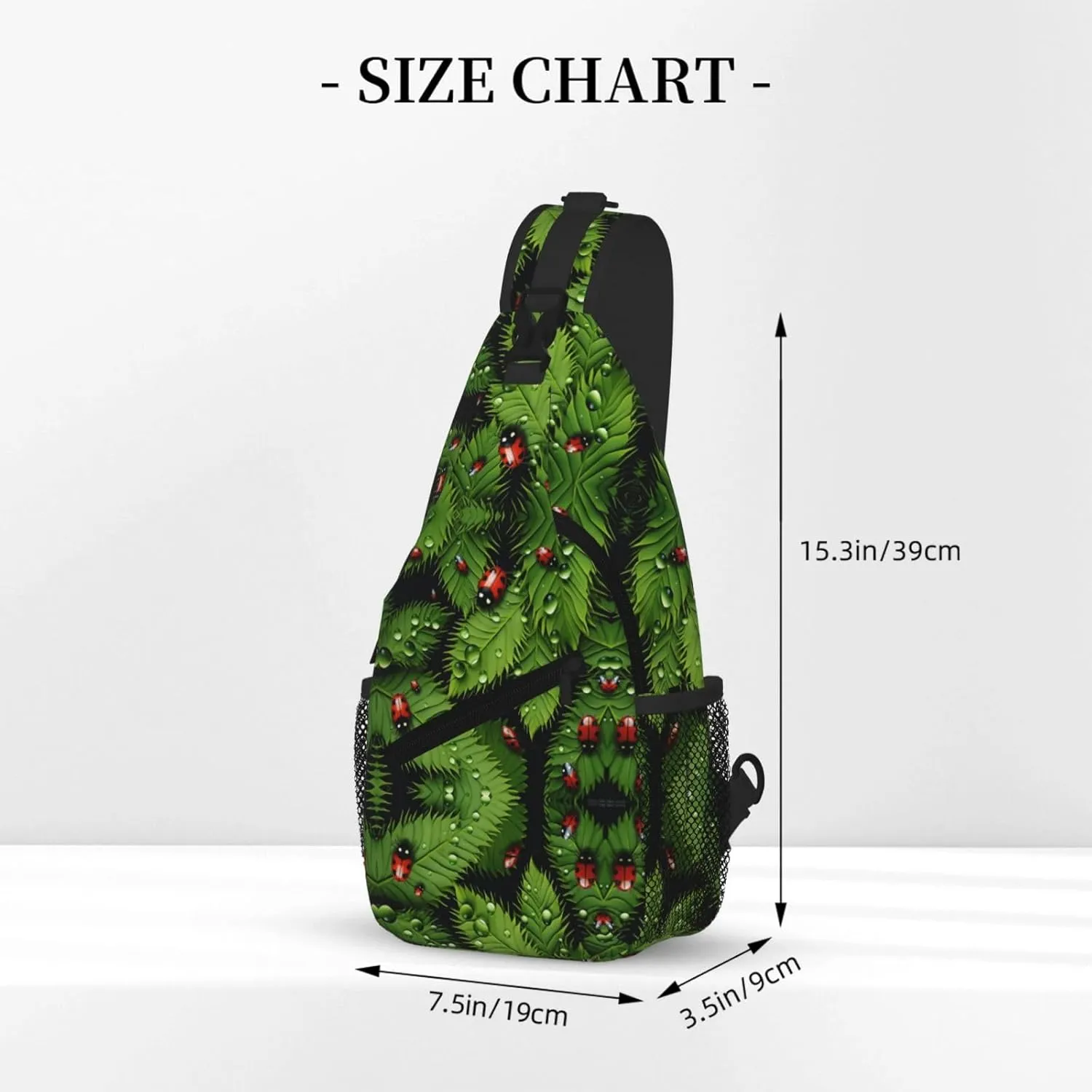 Leaves And Ladybugs Print Cross Chest Bag Diagonally For Short-Distance Travel And Daily Use