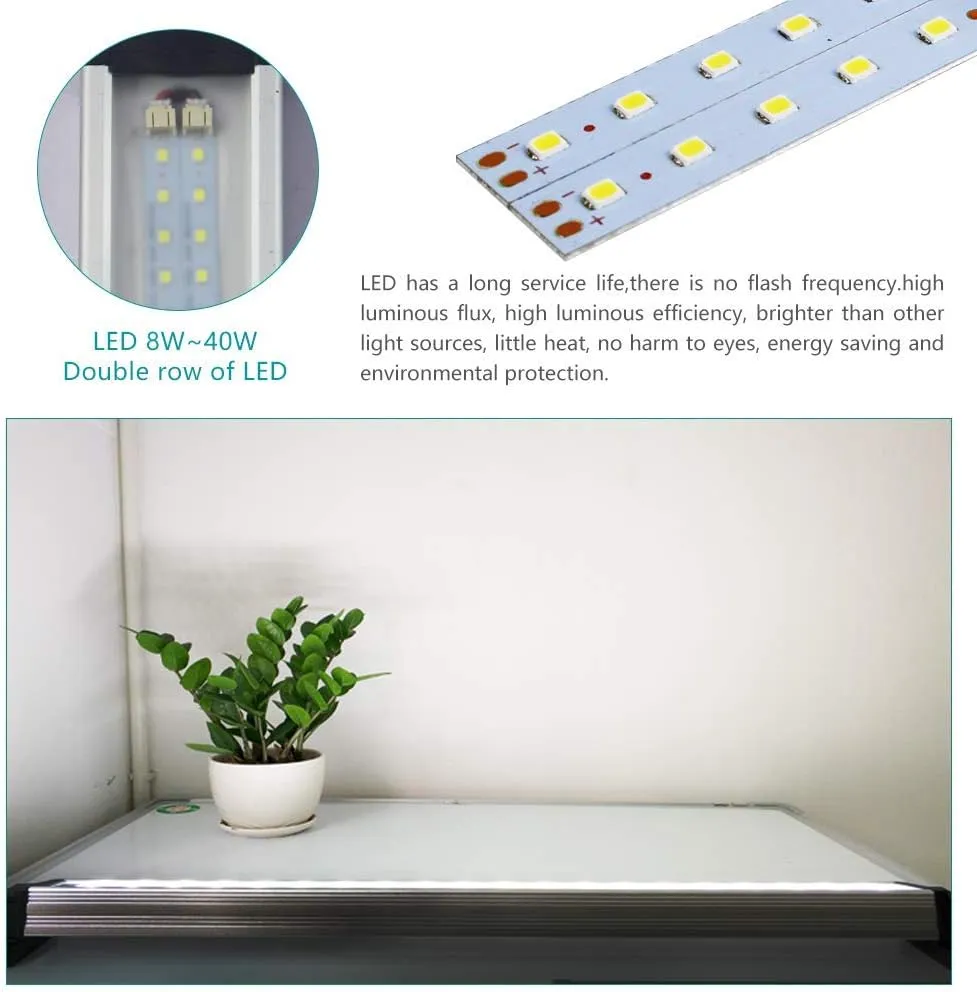 Led Industrial Machine Tube Light, IP66 Waterproof Explosionproof Work Lamp 16.3" 12W for CNC Internal, 110V to 220V Universal