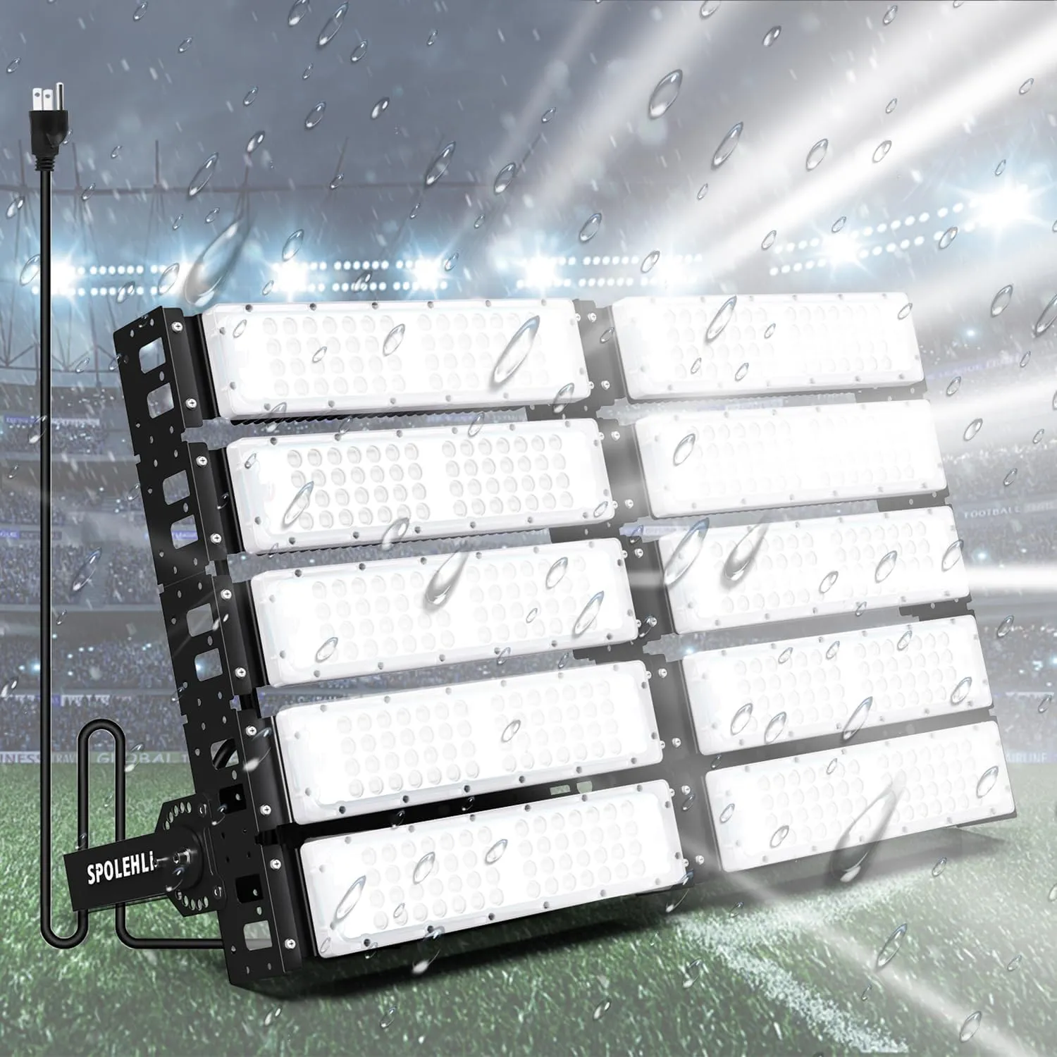 LED Stadium Flood Lights 3000W Equivalent 80000LM Super Bright LED Arena Lights 85-305V IP66 Waterproof 6500K Daylight White 500W Outdoor Lighting Five-Year-Warranty